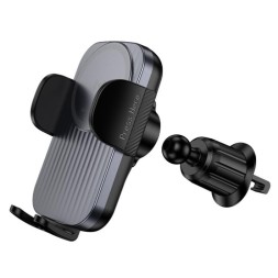 Держатель c беспроводной зарядкой в воздуховод Borofone BH221 15W с зажимом черный