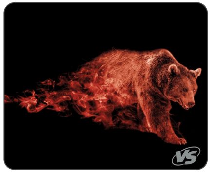VS Коврик для компьютерной мыши &quot;Flames&quot;, &quot;Бурый медведь&quot;, (240*320*3 мм), ткань+резиновое основание