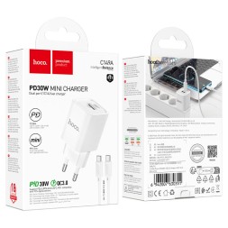 Сетевое зар. устр. Hoco C149A с шнуром Type-C на Type-C 1USB/1C QC3.0 30W белое