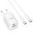  Сетевое зар. устр. Hoco C149A с шнуром Type-C на Type-C 1USB/1C QC3.0 30W белое