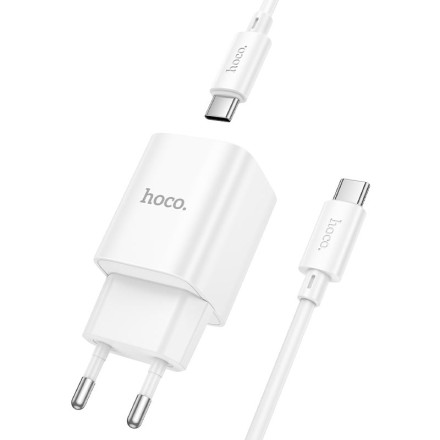  Сетевое зар. устр. Hoco C149A с шнуром Type-C на Type-C 1USB/1C QC3.0 30W белое