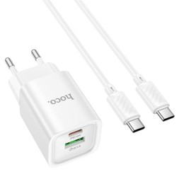 Сетевое зар. устр. Hoco C149A с шнуром Type-C на Type-C 1USB/1C QC3.0 30W белое