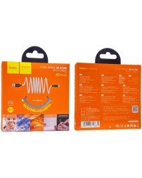 Usb Кабель-зарядка Micro Hoco X21 Plus 2.4A 2м мягкий силиконовый белый