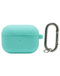 Силиконовый чехол для AirPods Pro 2 c карабином бирюзовый
