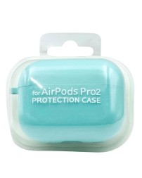 Силиконовый чехол для AirPods Pro 2 c карабином бирюзовый