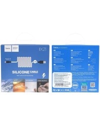 Usb Кабель-зарядка Type-C Hoco X21 Silicone 2.4A 1м мягкий силиконовый белый