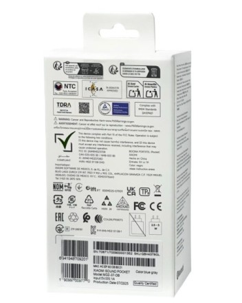  Bluetooth колонка Xiaomi Mi Sound Pocket (MDZ-37-DB) серая