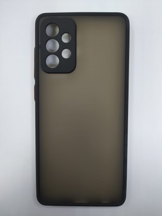 Накладка для Samsung Galaxy A72 силикон матовая бока цветные черные