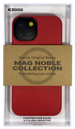  Накладка для i-Phone 14 K-Doo Mag Noble кожаная красная