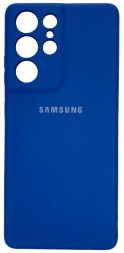Накладка для Samsung Galaxy S21 Ultra Silicone cover без логотипа темно-синяя