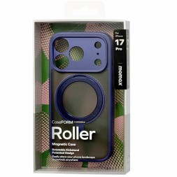 Накладка для i-Phone 17 Pro Momax Roller Magsafe с подставкой синий