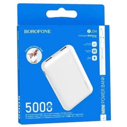  Powerbank Borofone BJ34 5000mAh 2USB 2A белый