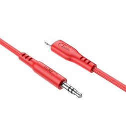 Кабель-переходник Lightning на AUX 3,5mm Hoco UPA18 1м красный