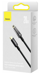 Кабель-зарядка Type-C на Lightning Baseus Explorer 2м (CATS000101) 20W черный