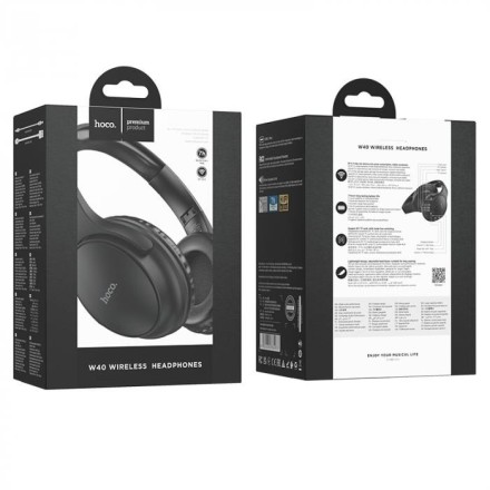  Стереонаушники Bluetooth полноразмерные Hoco W40 BT5.3/200mAh/7ч черные