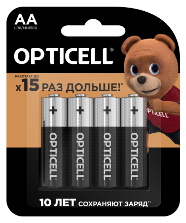  Батарейка щелочная Opticell Basic AA/LR03/BL4