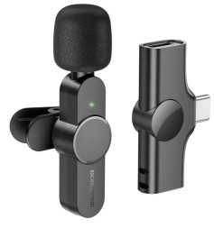 Беспроводной микрофон Borofone BFK12 петличка/Type-C черный