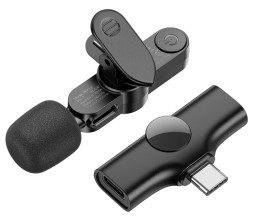 Беспроводной микрофон Borofone BFK12 петличка/Type-C черный