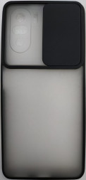 Накладка со шторкой камеры Xiaomi Pocophone F3 матовая черная