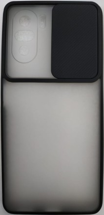  Накладка со шторкой камеры Xiaomi Pocophone F3 матовая черная