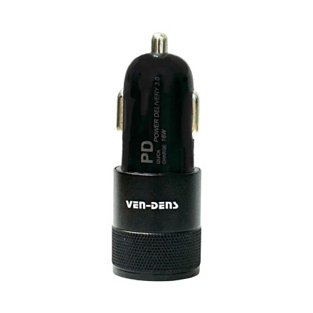  Автомобильное заряд. устр. Ven-Dens CC009 USB/USB-C 18W/20W черное