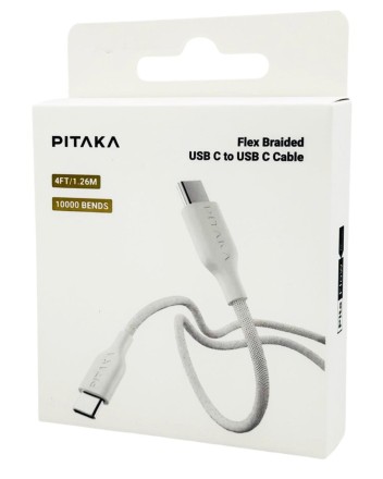  Кабель-зарядка Type-C на Type-C Pitaka Flex Braided 60W (B2304) 1.26м белый