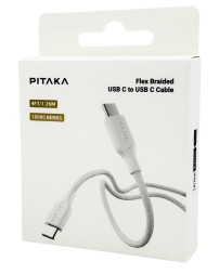 Кабель-зарядка Type-C на Type-C Pitaka Flex Braided 60W (B2304) 1.26м белый