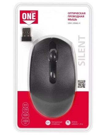  Мышь беспроводная Smartbuy ONE 280AG USB/DPI 800-1200-1600/4 кнопки/1AA черная (SBM-280AG-K)