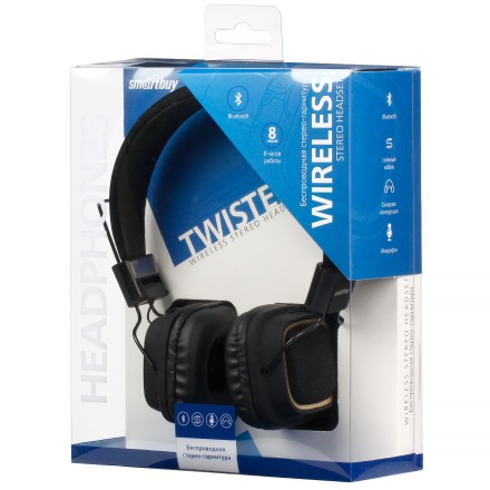  Стереонаушники Bluetooth Полноразмерные Smartbuy Twister SBH-7020 BT5.0/8ч чёрные