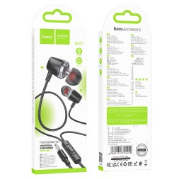 Наушники с микрофоном Hoco M107 1.2м черные