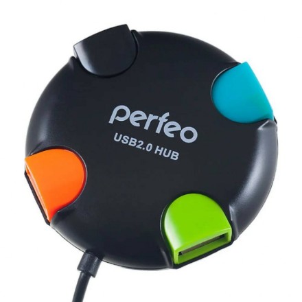  USB-HUB Perfeo 4 Port, (PF-VI-H020 Black) чёрный