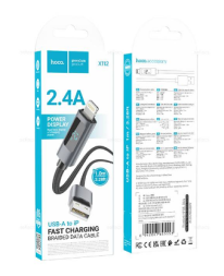 Usb Кабель-зарядка Lightning Hoco X112 с дисплеем 1м силиконовый черный