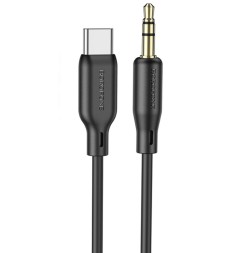 Кабель-переходник Borofone BL18 Type-C (папа) на AUX 3.5мм (папа) 1м черный