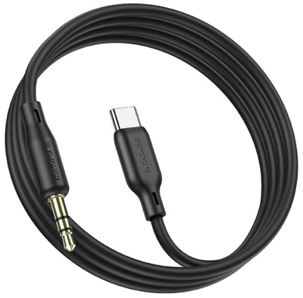  Кабель-переходник Borofone BL18 Type-C (папа) на AUX 3.5мм (папа) 1м черный