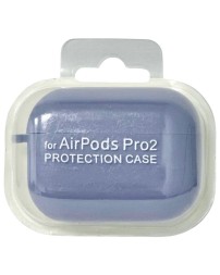 Силиконовый чехол для AirPods Pro 2 c карабином лавандово-серый