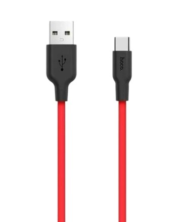  Usb Кабель-зарядка Type-C Hoco X21 Silicone 2.4A 1м мягкий силиконовый красный