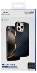 Накладка для i-Phone 16 Pro Max Keephone Kevlar Paris MagSnap синий