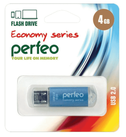  USB флеш накопитель Perfeo 4GB E01 Blue economy series
