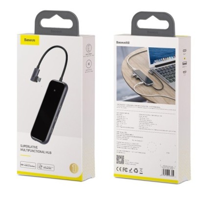  USB-C хаб Baseus 4USB/1USB-C (CAHUB-JZ0G) серый