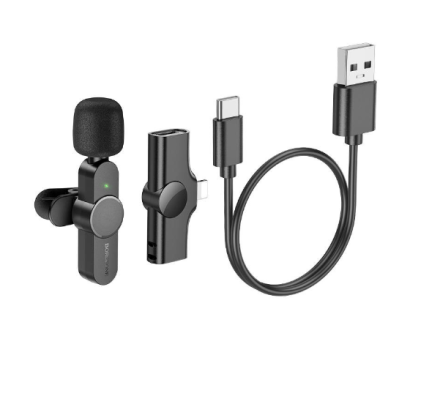  Беспроводной микрофон Borofone BFK12 петличка/Lightning черный