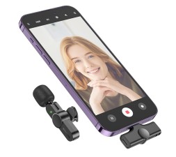 Беспроводной микрофон Borofone BFK12 петличка/Lightning черный