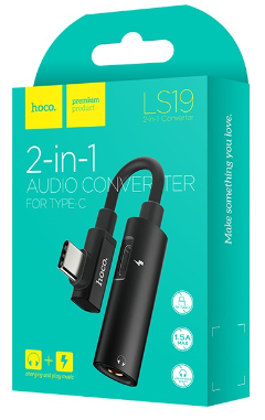  Конвертер переходник Type-C на AUX 3,5 LS19 Hoco черный
