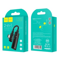 Конвертер переходник Type-C на AUX 3,5 LS19 Hoco черный