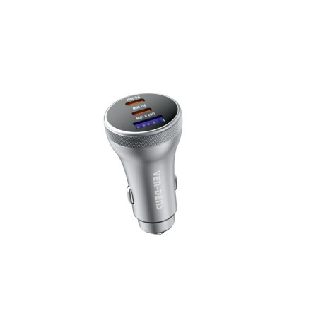  Автомобильное заряд. устр. Ven-Dens CC012 USB/2USB-C 90W серебристое