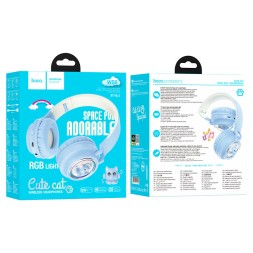 Стереонаушники Bluetooth Полноразмерные Hoco W50 синие