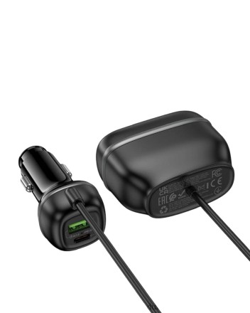  Автомобильное заряд. устр. Hoco Z59 240w 1USB/1T-C/2-12V чёрный