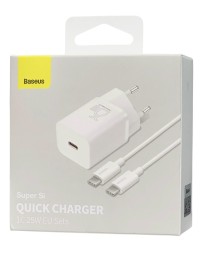 Сетевое зар. устр. Baseus Super Si Quick Charger 1C 25W 1м EU TZCCSUP-L02 белое