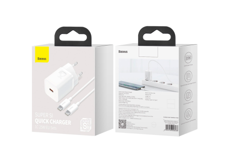  Сетевое зар. устр. Baseus Super Si Quick Charger 1C 25W 1м EU TZCCSUP-L02 белое