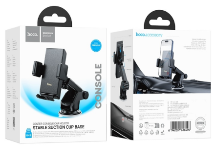  Держатель в автомобиль на торпеду Hoco H49 с зажимом черный