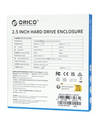 Внешний корпус для HDD/SSD Sata 2.5&quot; Orico 2580U3 Micro-B черный